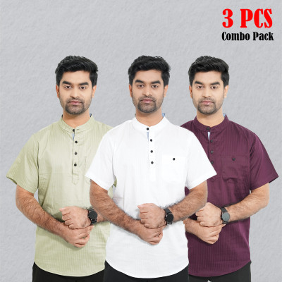 Cotton Stripe Fabrics Premium Quality Katua - White, Light Lemon & Purple.