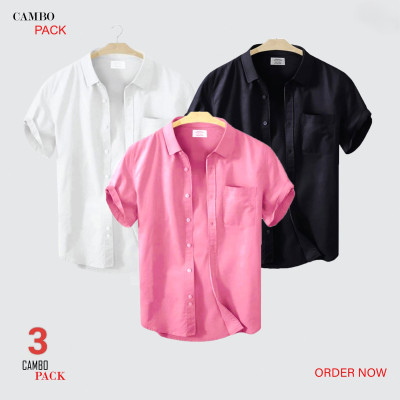 Premium Quality Short Sleeve Shirt _ Pink _White & Black
