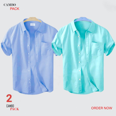 Premium Quality Short Sleeve Shirt _ Pest & Sky Blue