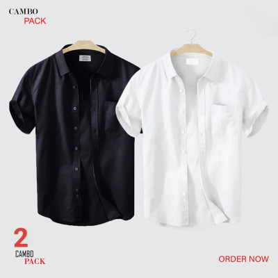 Premium Quality Short Sleeve Shirt _  Black & White