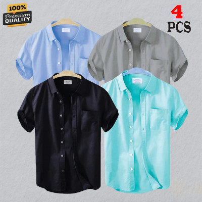 Premium Quality Short Sleeve Shirt _SKy Blue ,Black _Pest & Ash