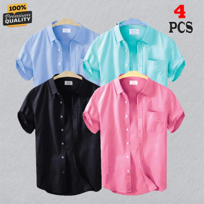 Premium Quality Short Sleeve Shirt ,,Sky Blue ,,Pest_Black & Pink