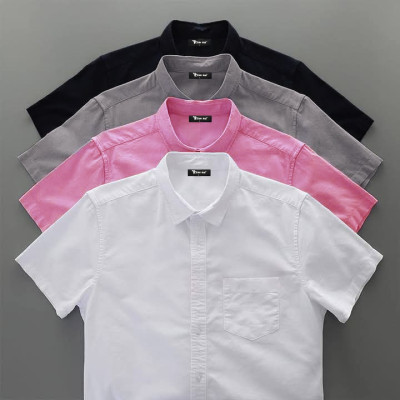 Premium Quality Short Sleeve Shirt _ Black ,,White ,,Pink & Ash