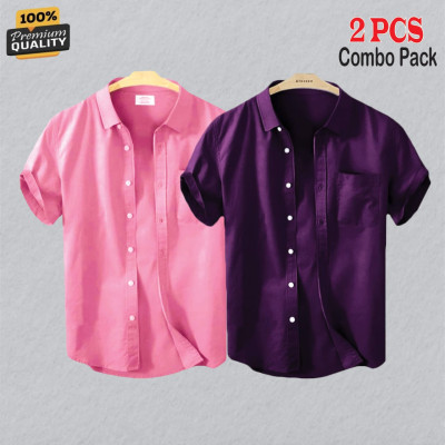 Premium Quality Short Sleeve Shirt _ Pink & Purpel