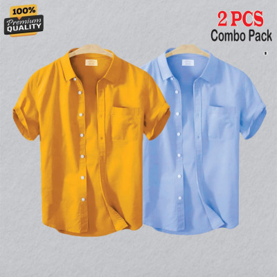 Premium Quality Short Sleeve Shirt _  Kathali & Sky Bule