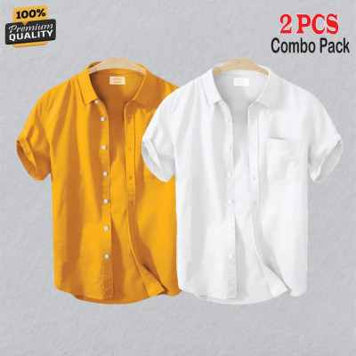 Premium Quality Short Sleeve Shirt _ Kathali & White
