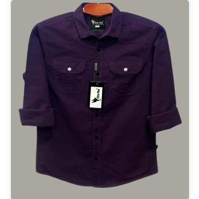 Premium Quality Double Pocket Shirt - Purple