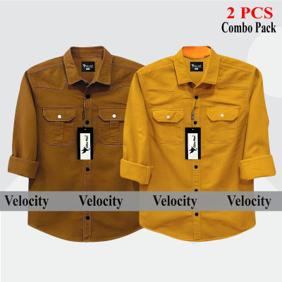 2 Pcs Combo Premium Quality Double Pocket Shirt - Banson & Kathali.