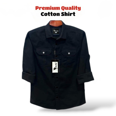 Premium Quality Double Pcoket Shirt - Black