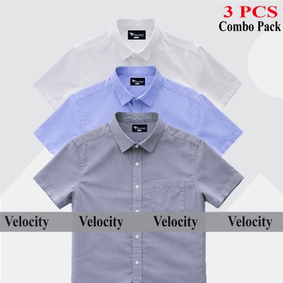 Premium Quality Short Sleeve Shirt _ White ,Sky Blue & Ash