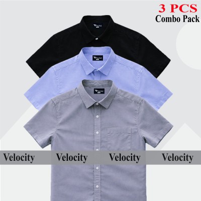 Premium Quality Short Sleeve Shirt _ Black , Sky Blue & Ash