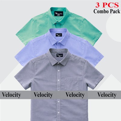 Premium Quality Short Sleeve Shirt _ Pest, Sky blue & Ash.