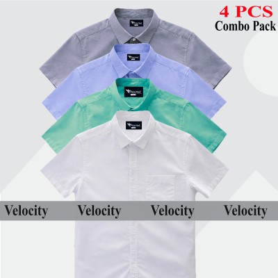 Oxford Cotton Febric Short Sleeve Shirt _ White _Pest  _Ash_Sky blue.