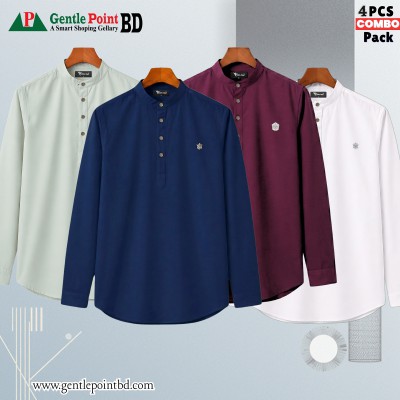 Satin Fabric Premium Quality Katua For Men's - Purple, White, Light lemon & Nevy Blue.