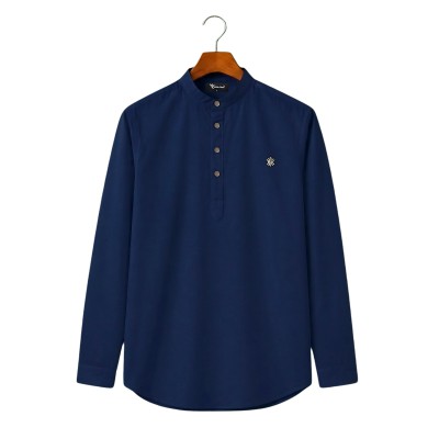 Satin Fabric Premium Quality Katua For Men's - Nevy Blue.