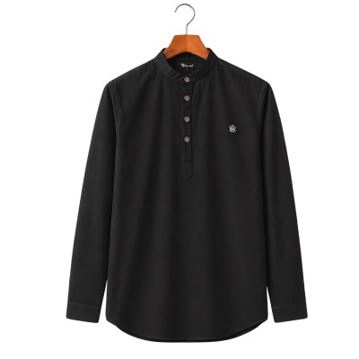 Satin Fabric Premium Quality Katua For Men's - Black.