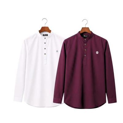 Satin Fabric Premium Quality Katua For Men's - Purple, White.