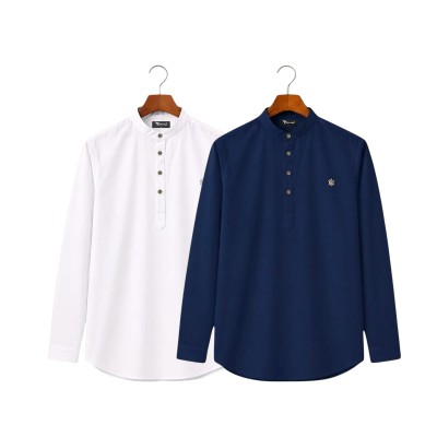 Satin Fabric Premium Quality Katua For Men's - White, Nevy Blue.