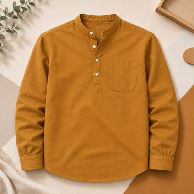 Oxford Cotton Fabrics Full Sleeve Katua For Men's_ Kathali.