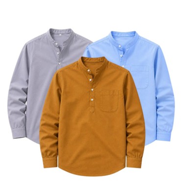 Oxford Cotton Fabrics Full Sleeve Katua For Men's_Ash & Sky Blue,Kathali.