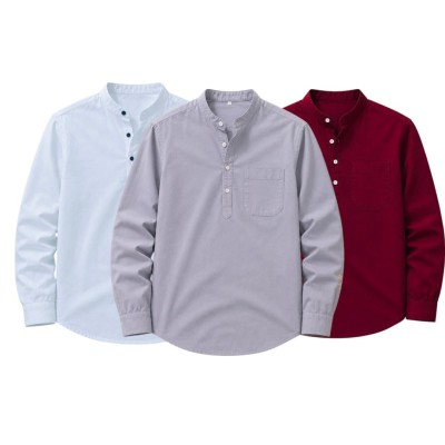 Oxford Cotton Fabrics Full Sleeve Katua For Men's_White,, Ash,, Merun.