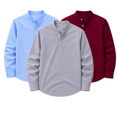 Oxford Cotton Fabrics Full Sleeve Katua For Men's_ Sky Blue,, Merun,,Ash.