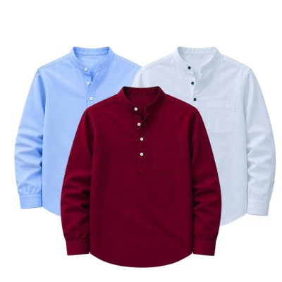 Oxford Cotton Fabrics Full Sleeve Katua For Men's_White & Sky Blue,,Merun..