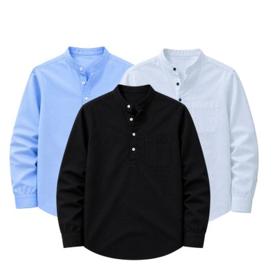 Oxford Cotton Fabrics Full Sleeve Katua For Men's_White & Sky Blue,,Black.